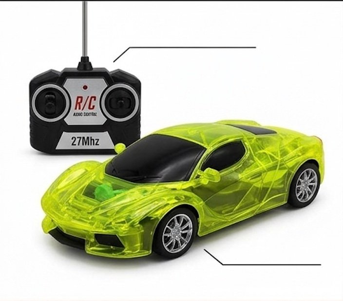 High Speed Transparent RC Sports Car 1:24 Scale – 27MHz Remote Control Car (CR-89) - image 3