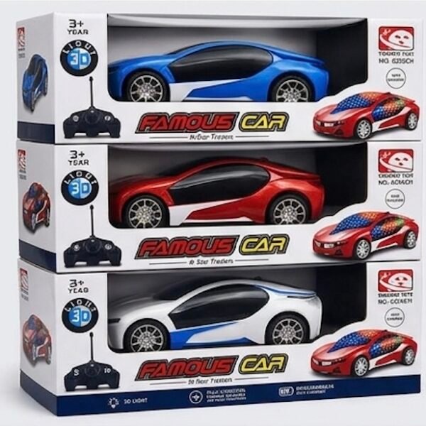 3D Light Famous RC Car – Rechargeable Remote Control Car with USB Charger