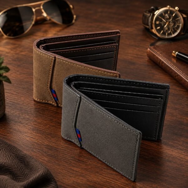 Men's Genuine Leather Bifold Wallet – RFID Blocking, Slim Front Pocket Design - image 2