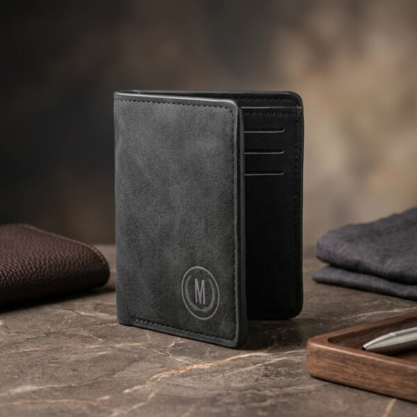 Leather Bifold Long Wallet with Snap Button Closure – Men's Purse - image 2