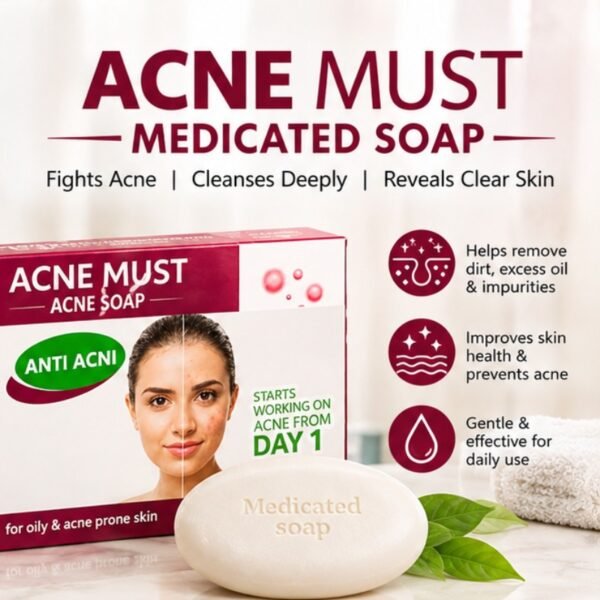Acne Must Anti-Acne Medicated Soap – Deep Cleansing Soap for Oily & Acne-Prone Skin | Care & Glow - image 2