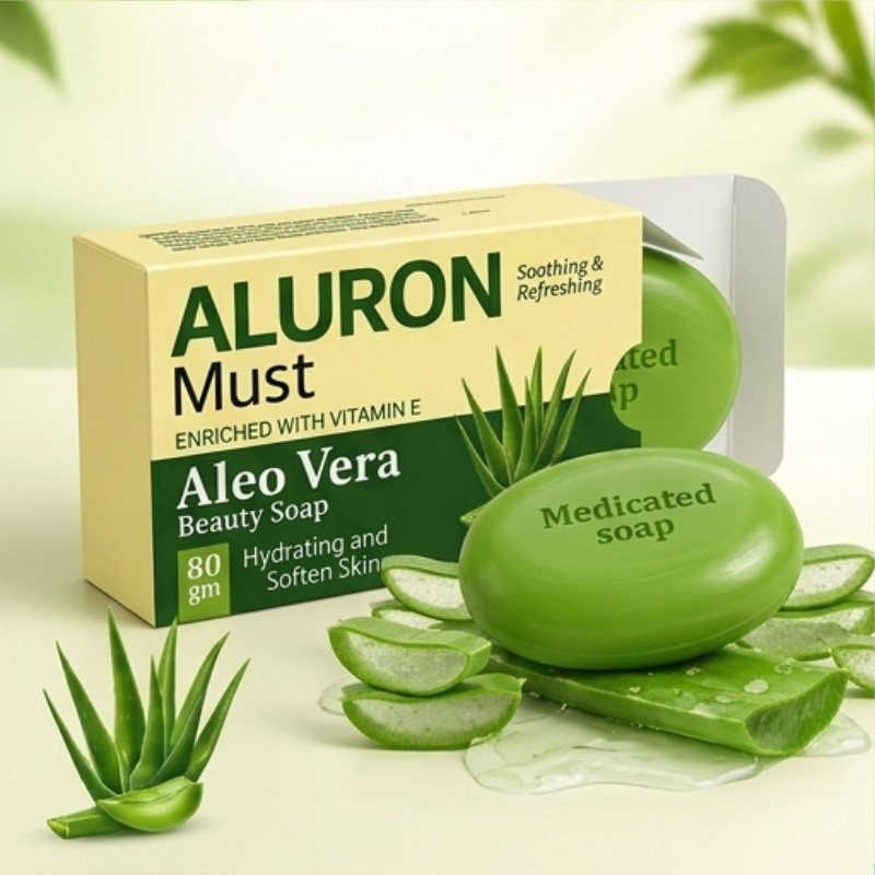 Aluron Must Aloe Vera Beauty Soap 80g – Vitamin E Enriched Hydrating Soap | Care & Glow - image 5