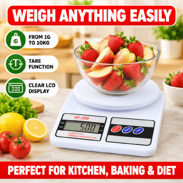 SF-400 Electronic Kitchen Scale – Digital Kitchen Weighing Scale 10kg / 1g Accuracy - image 2